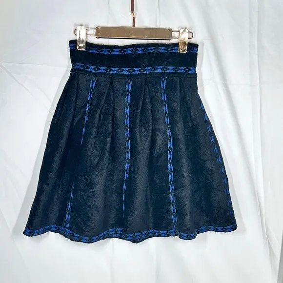 NWT Maje Jerome Skirt Heavy Knit High Waist Jacquard Pleated Mini Sz 3 M