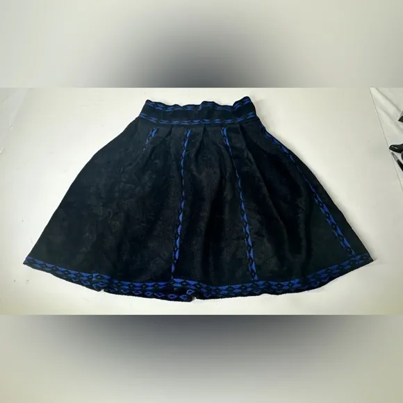 NWT Maje Jerome Skirt Heavy Knit High Waist Jacquard Pleated Mini Sz 3 M