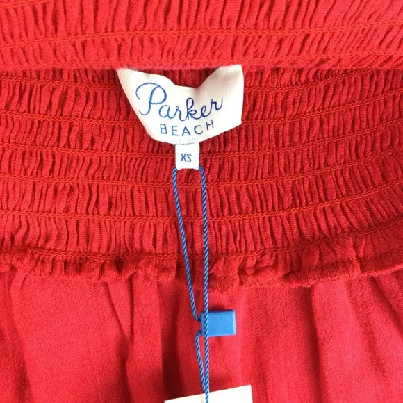 NWT Parker Beach Miami Embroidered Floral Tiered Smocked Pink Mini Skirt Size XS