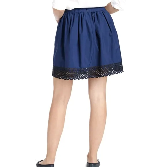 NWT Vineyard Vines Pleated Eyelet Full Skirt sz8 Navy  BinB
