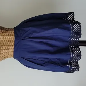 NWT Vineyard Vines Pleated Eyelet Full Skirt sz8 Navy  BinB