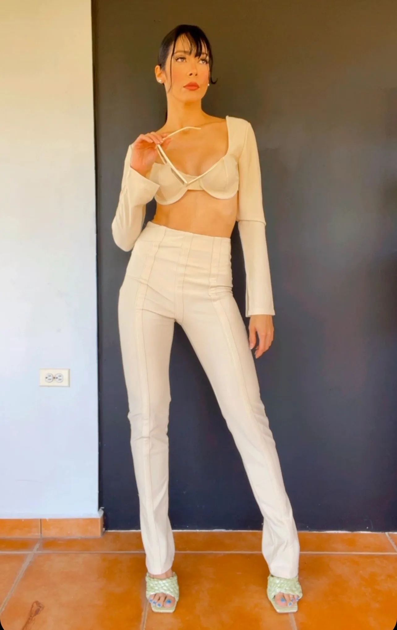 Oatmeal Crop Top & Pants Set
