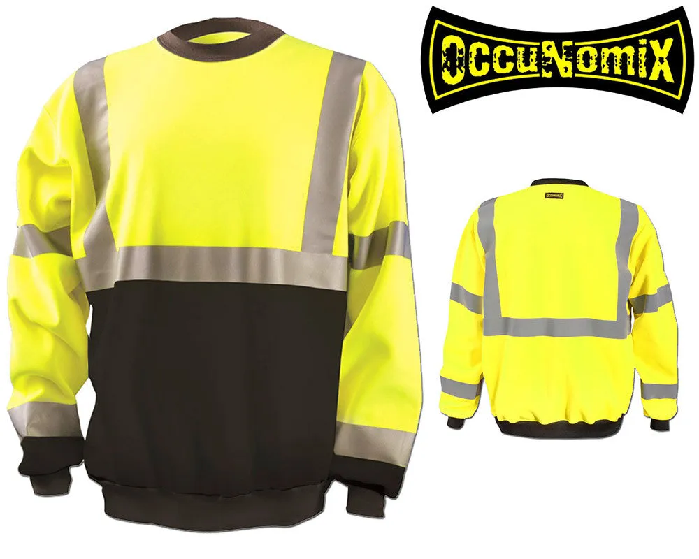 OccuNomix LUX-CSWT Type R Class 3 Crew Sweatshirt - Yellow/Orange