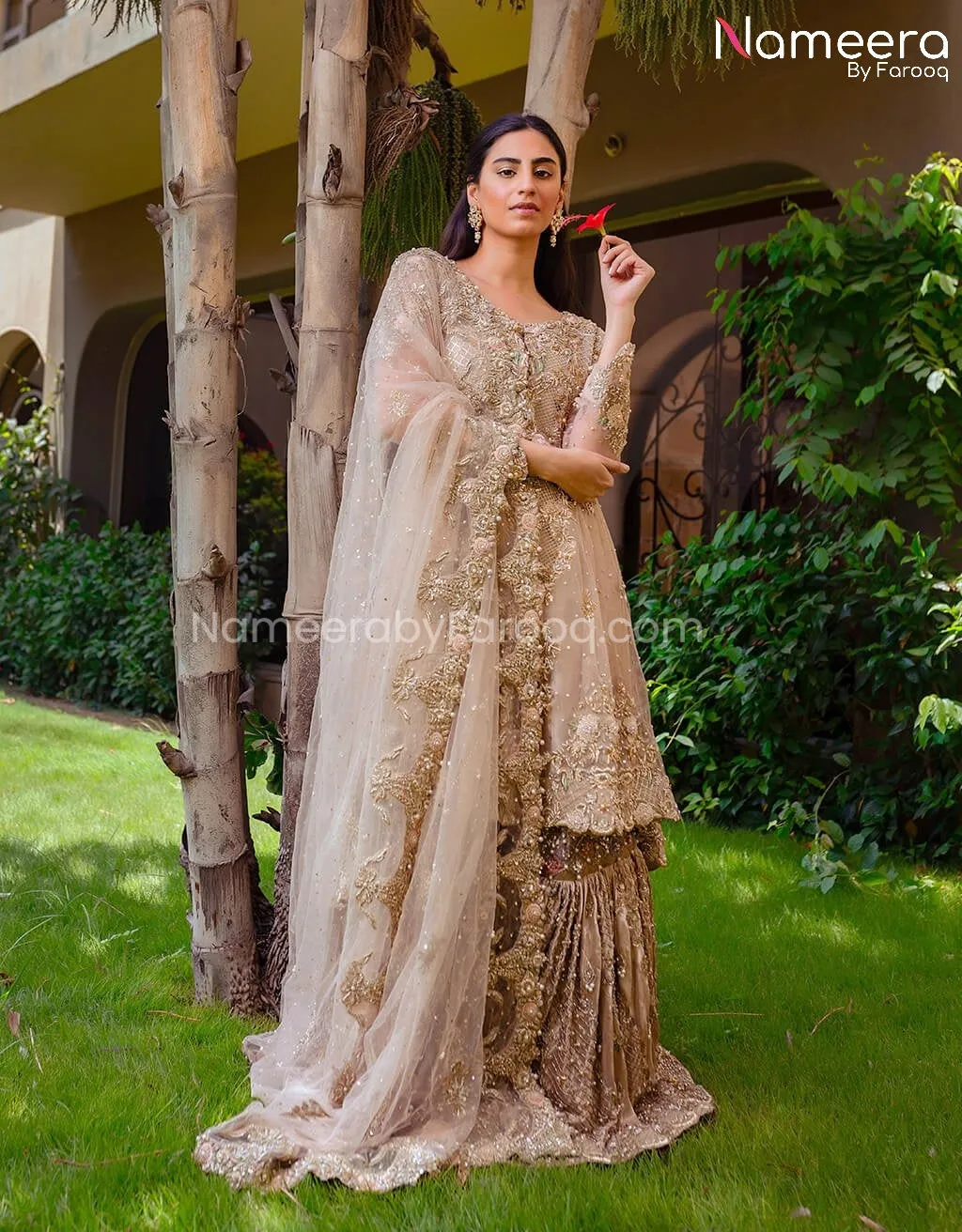 Pakistani Bridal Wedding Gharara Dress Online #BB259