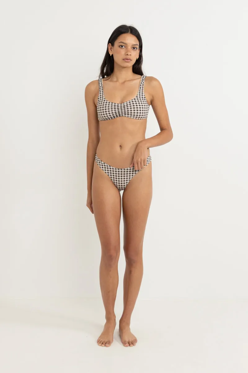 Parker Gingham Crop Top Black