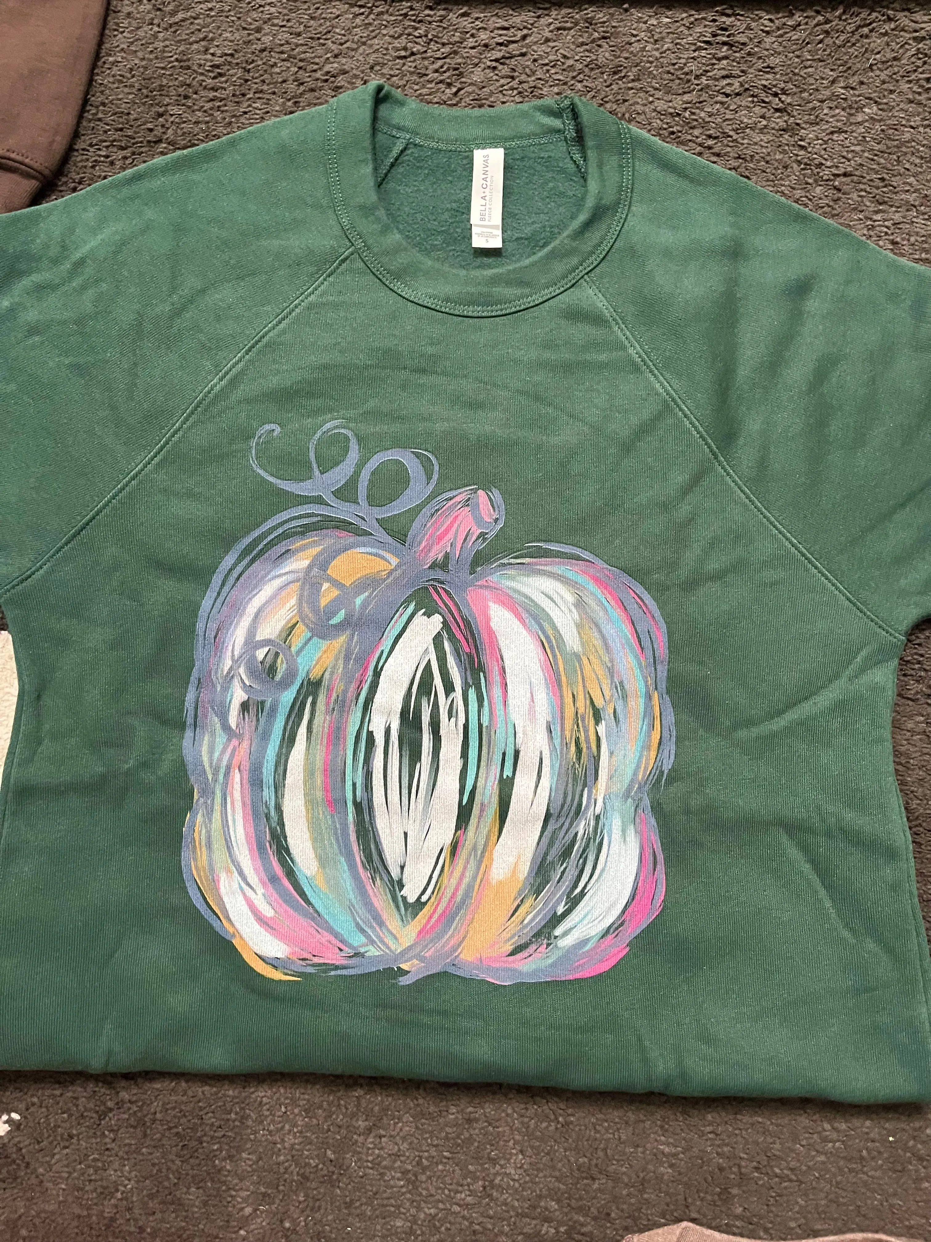 Pastel Strokes Pumpkin - Premium Fleece Sweatshirt