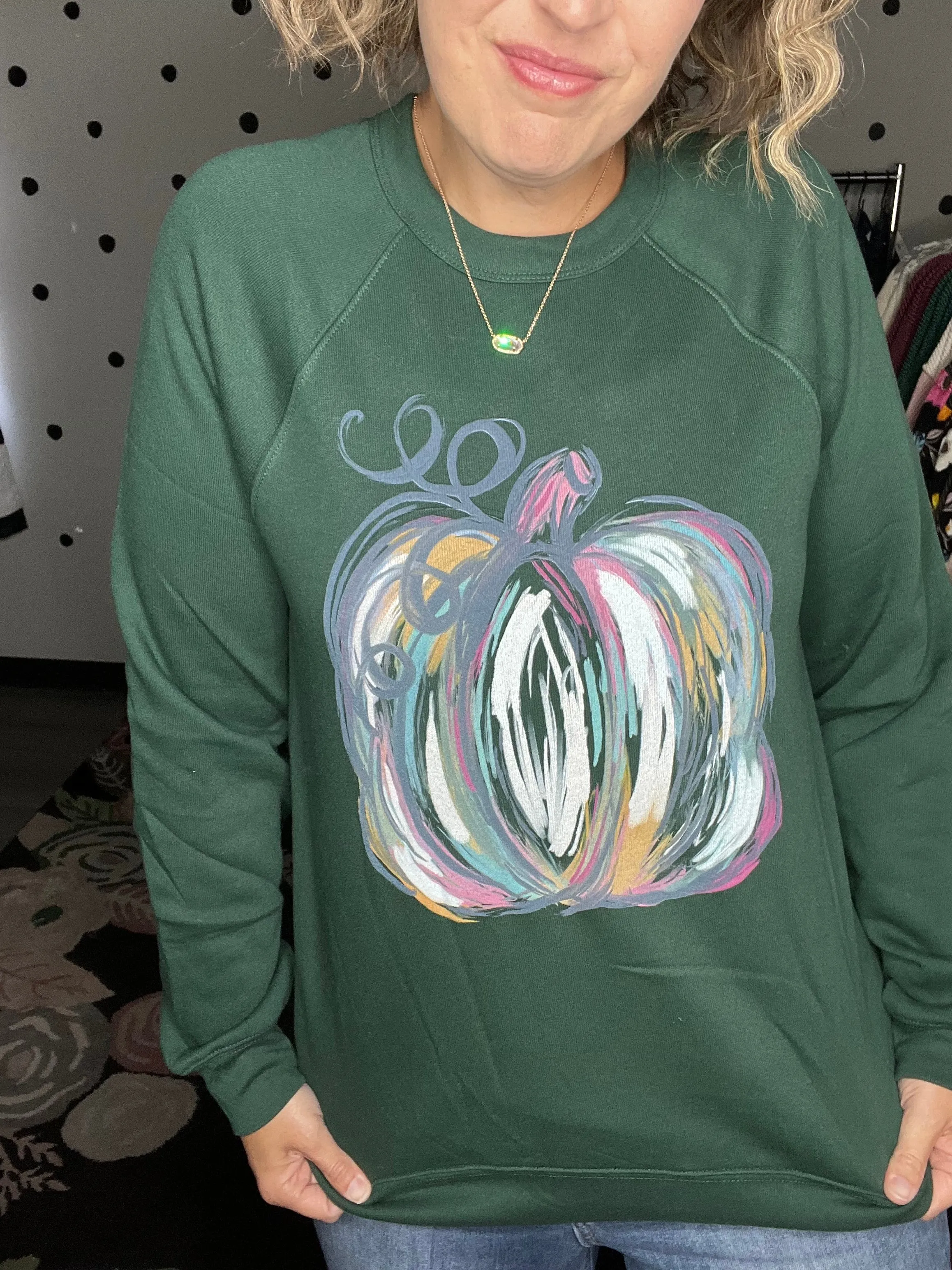 Pastel Strokes Pumpkin - Premium Fleece Sweatshirt