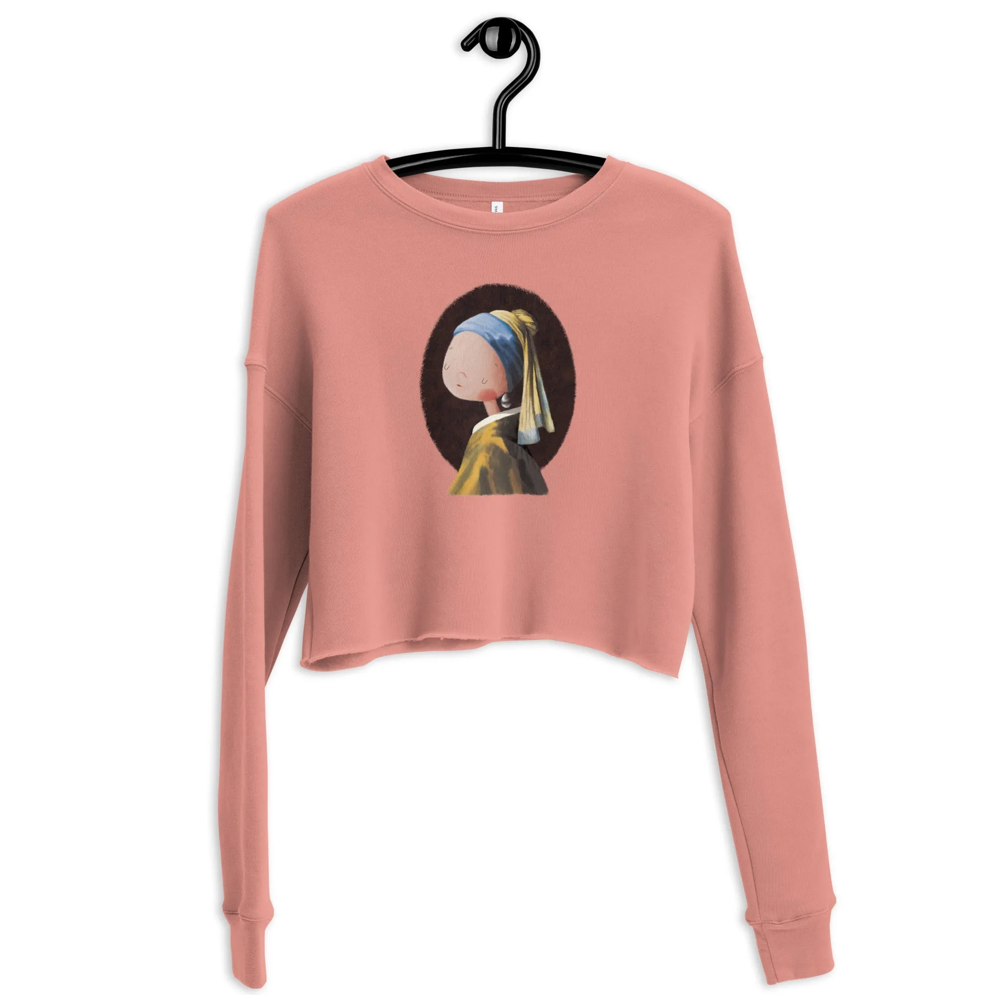 PEARL EARRINGS Women's Crop Sweatshirt