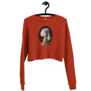 PEARL EARRINGS Women's Crop Sweatshirt