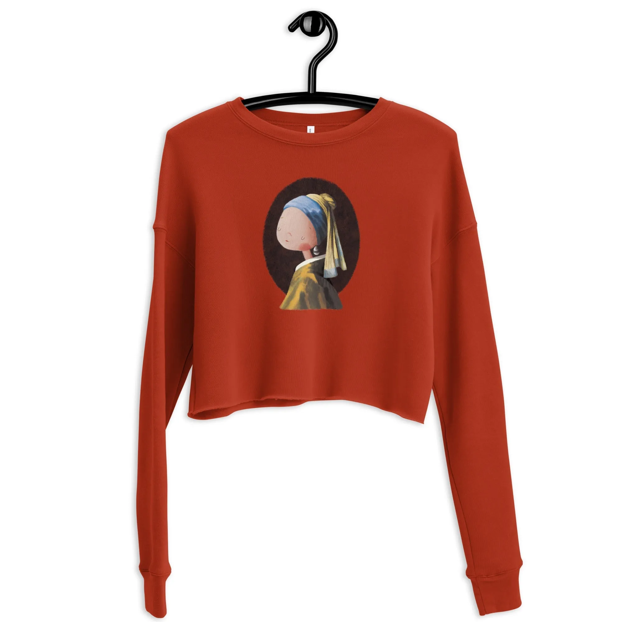 PEARL EARRINGS Women's Crop Sweatshirt