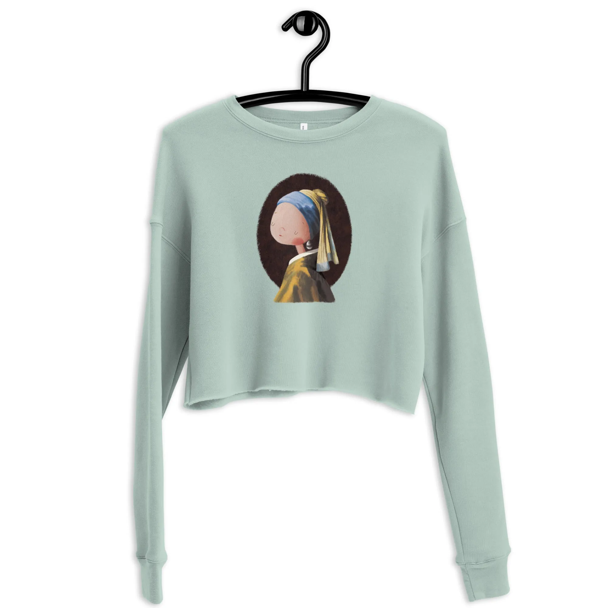 PEARL EARRINGS Women's Crop Sweatshirt