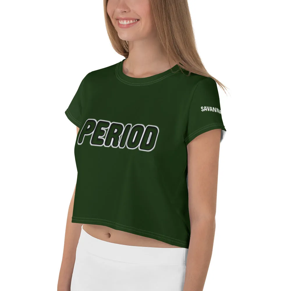PERIOD Green and White Crop Tee