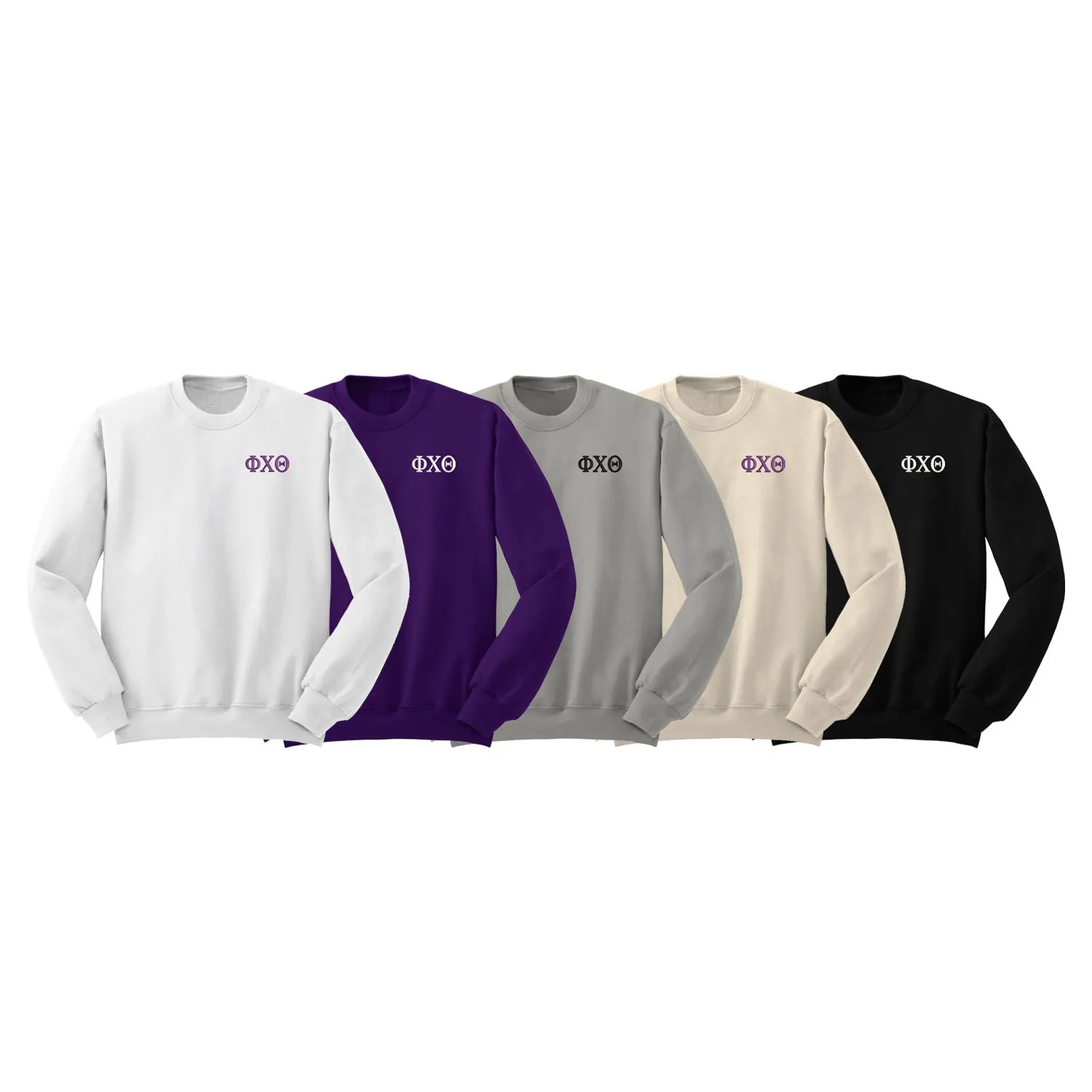 Phi Chi Theta Embroidered Crewneck - Letters