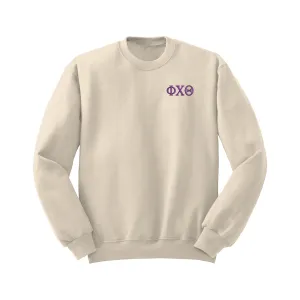 Phi Chi Theta Embroidered Crewneck - Letters