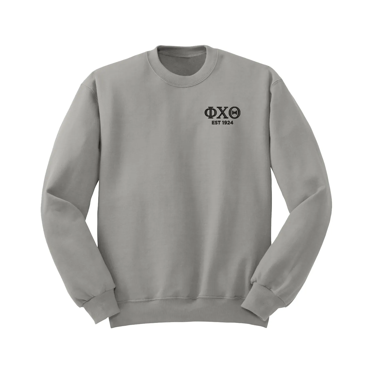 Phi Chi Theta Est 1924 Embroidered Crewneck