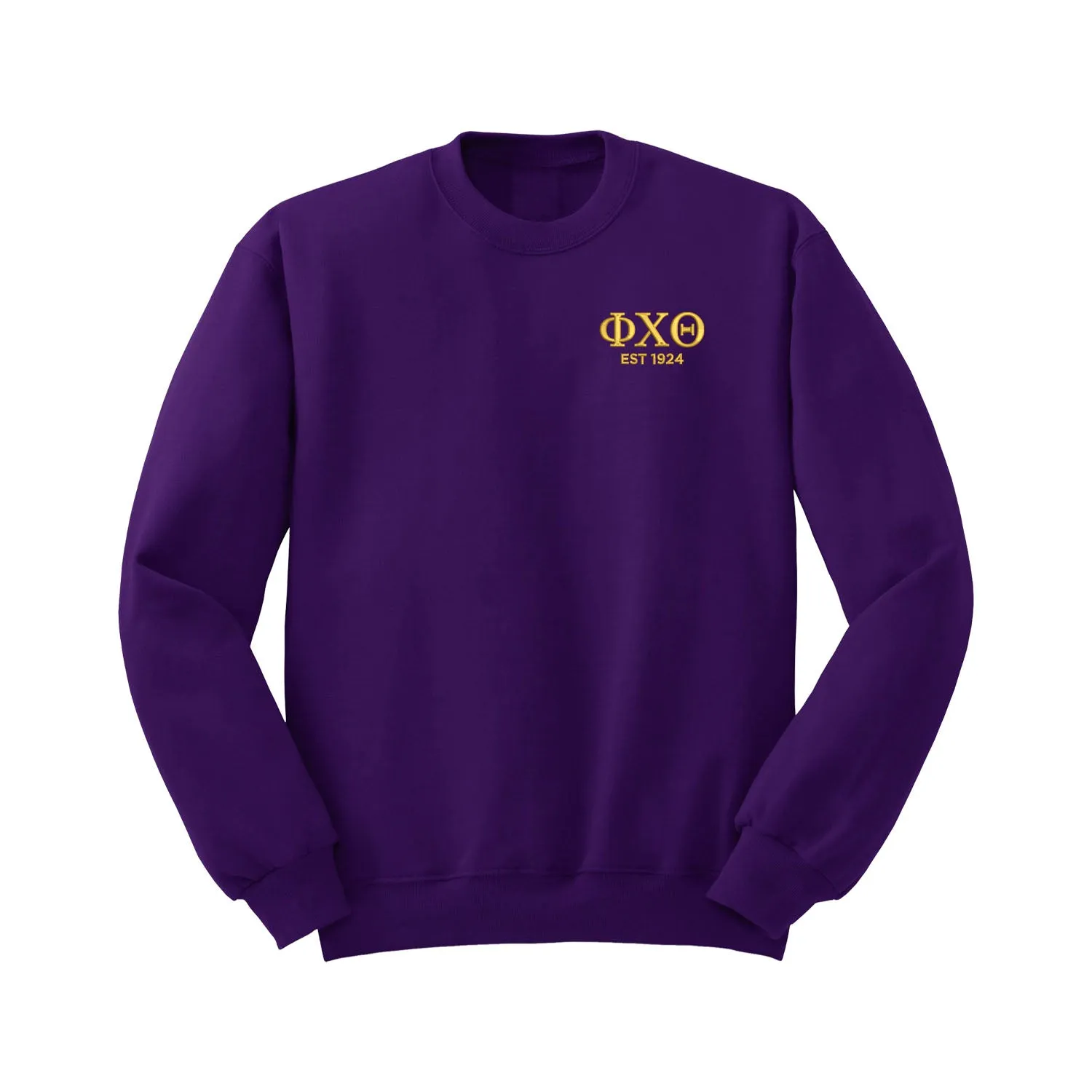 Phi Chi Theta Est 1924 Embroidered Crewneck