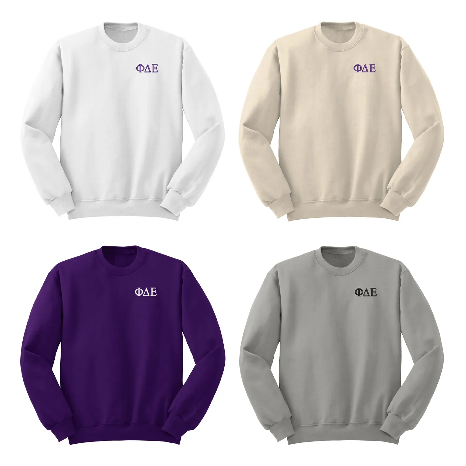 Phi Delta Epsilon Embroidered Crewneck - Letters