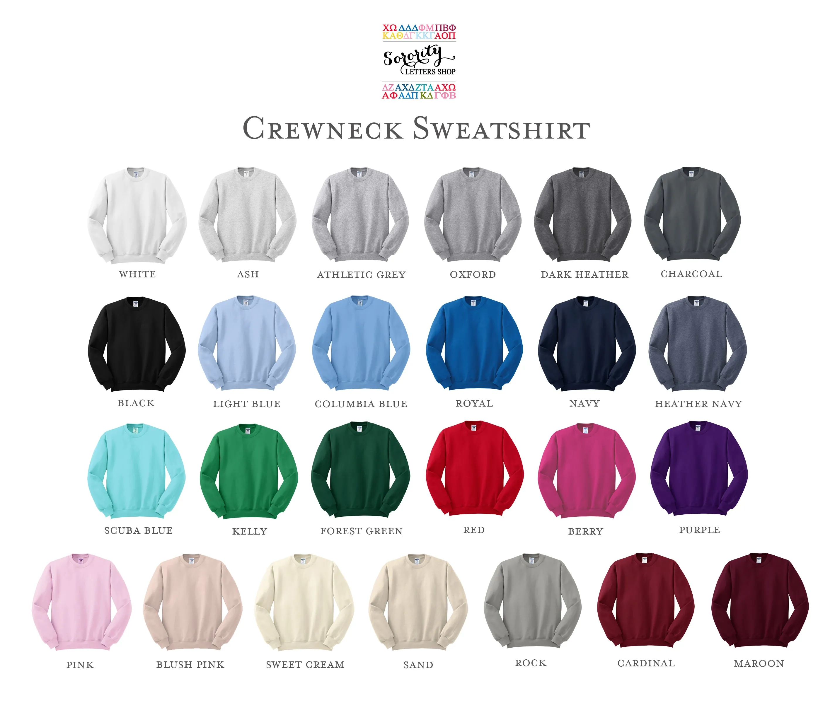 Phi Mu Sorority Crewneck Sweatshirt - Stars