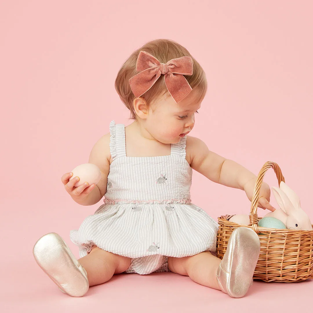 Pink Chicken Baby Girls Sierra Bubble - Bunny Embroidery