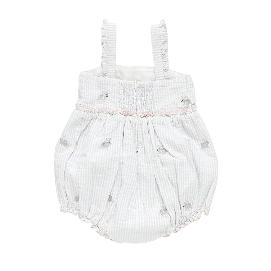 Pink Chicken Baby Girls Sierra Bubble - Bunny Embroidery