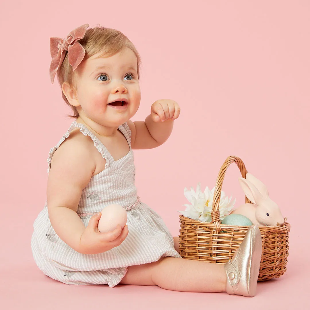 Pink Chicken Baby Girls Sierra Bubble - Bunny Embroidery