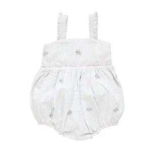 Pink Chicken Baby Girls Sierra Bubble - Bunny Embroidery
