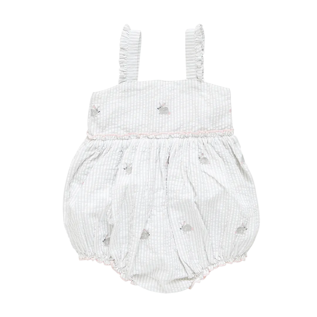 Pink Chicken Baby Girls Sierra Bubble - Bunny Embroidery