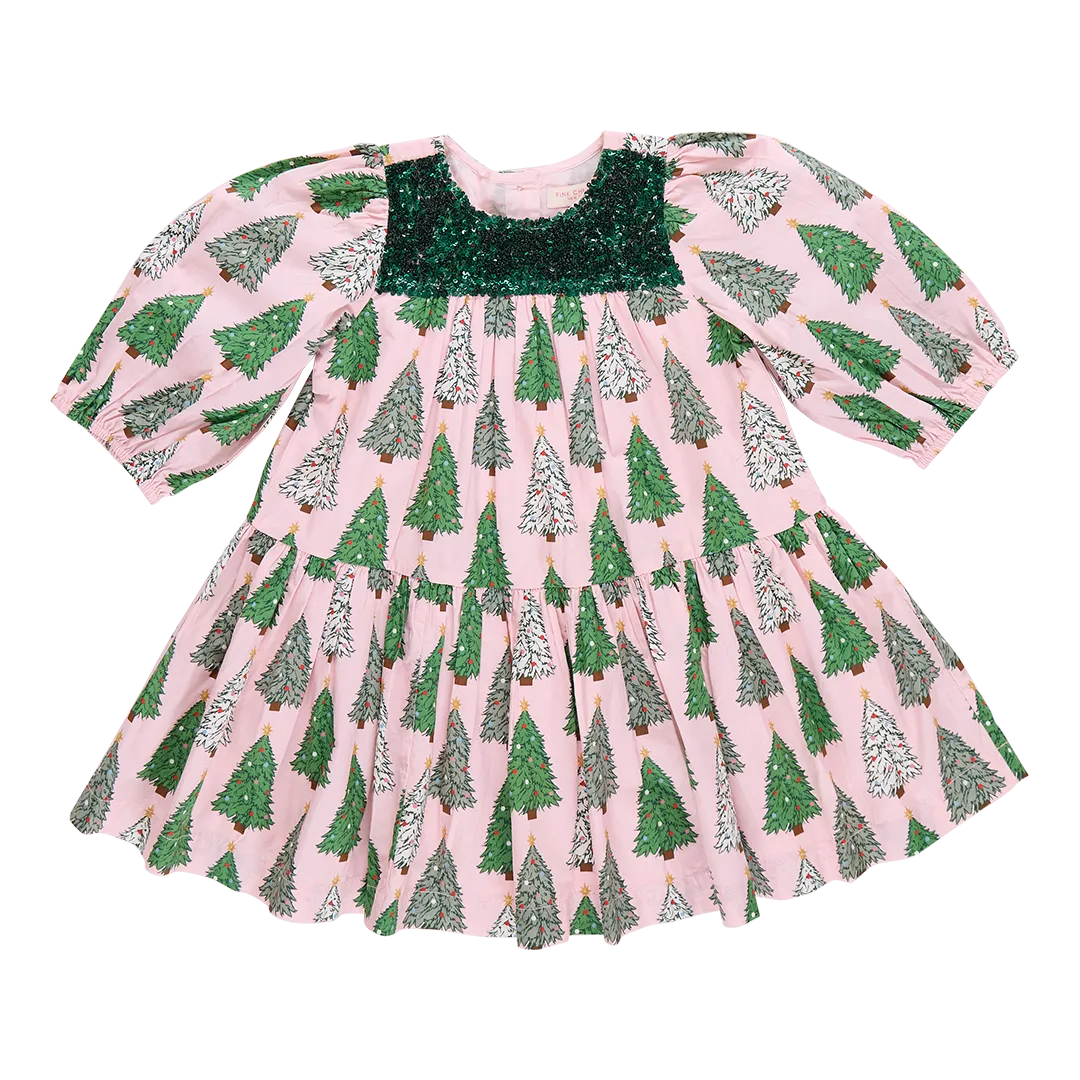 Pink Chicken Girls Fiona Dress - Pink Trees