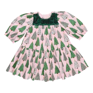 Pink Chicken Girls Fiona Dress - Pink Trees