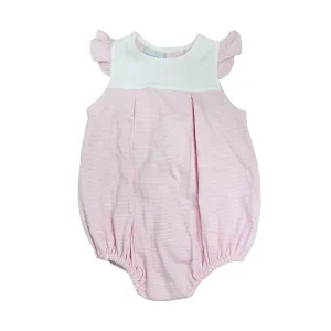 Pink Mini Stripe Sleeveless Yoke Bubble