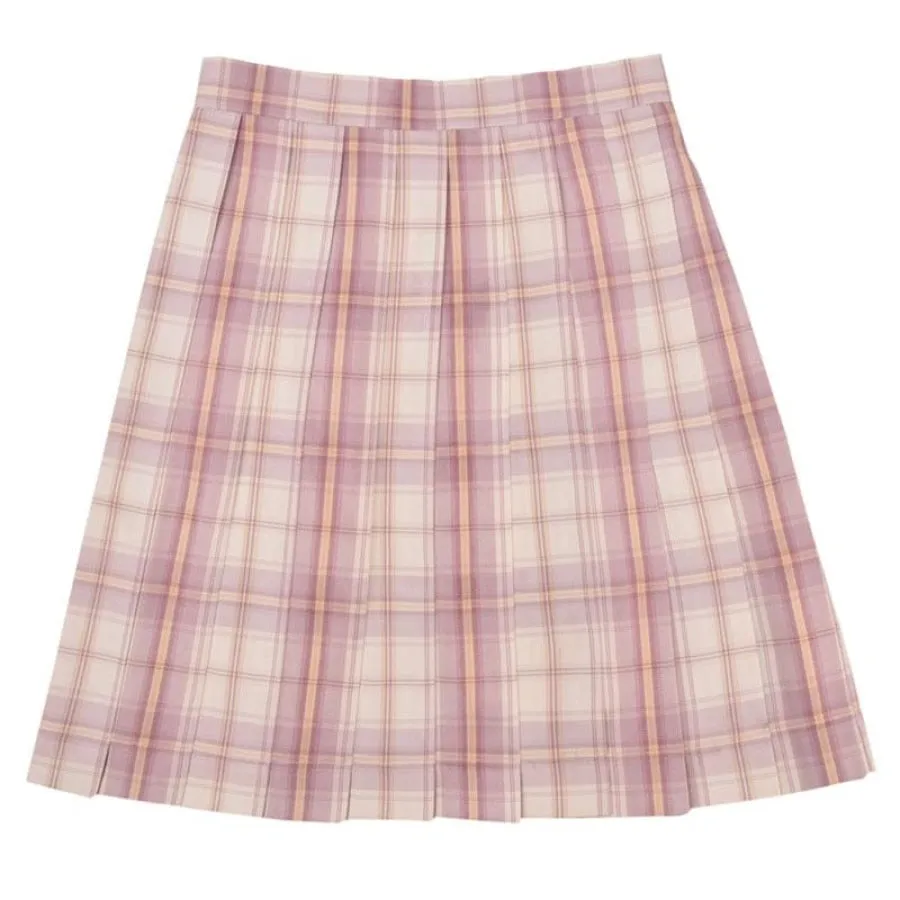 Plaid JK Uniform Pink A-line Pleated Skirt mp005923