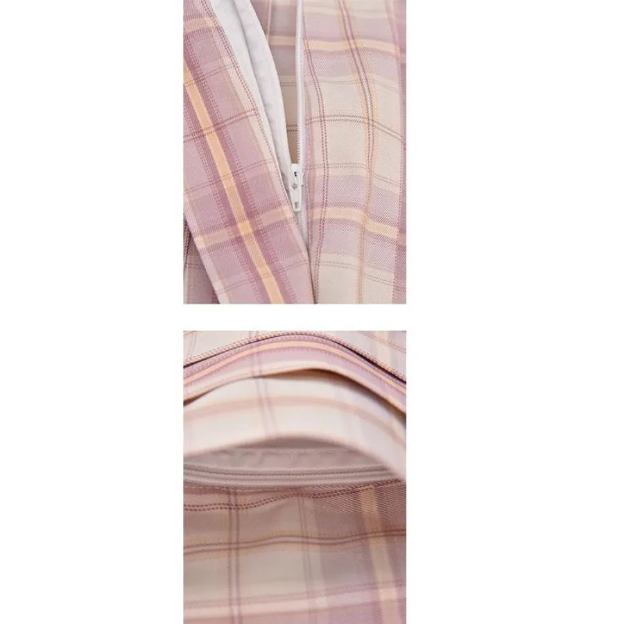 Plaid JK Uniform Pink A-line Pleated Skirt mp005923