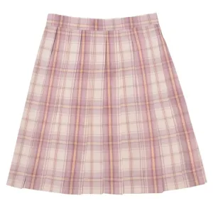 Plaid JK Uniform Pink A-line Pleated Skirt mp005923