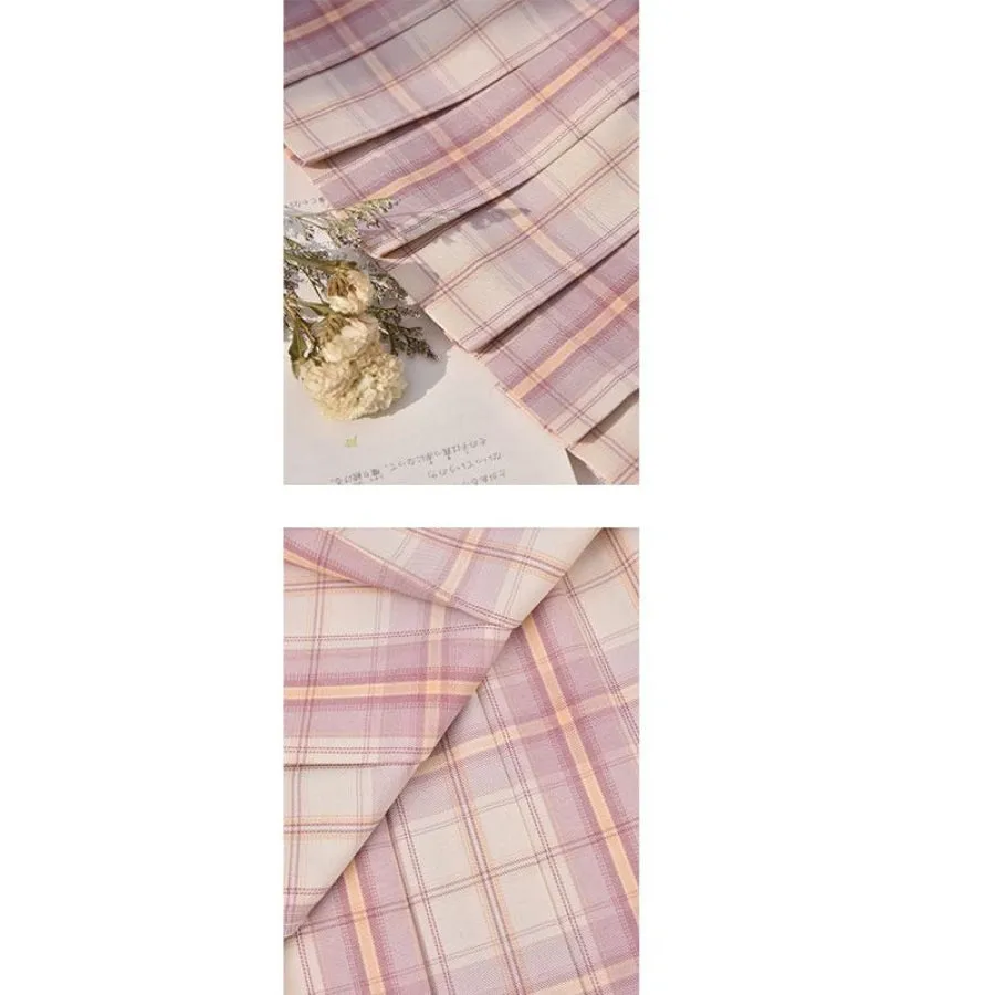 Plaid JK Uniform Pink A-line Pleated Skirt mp005923