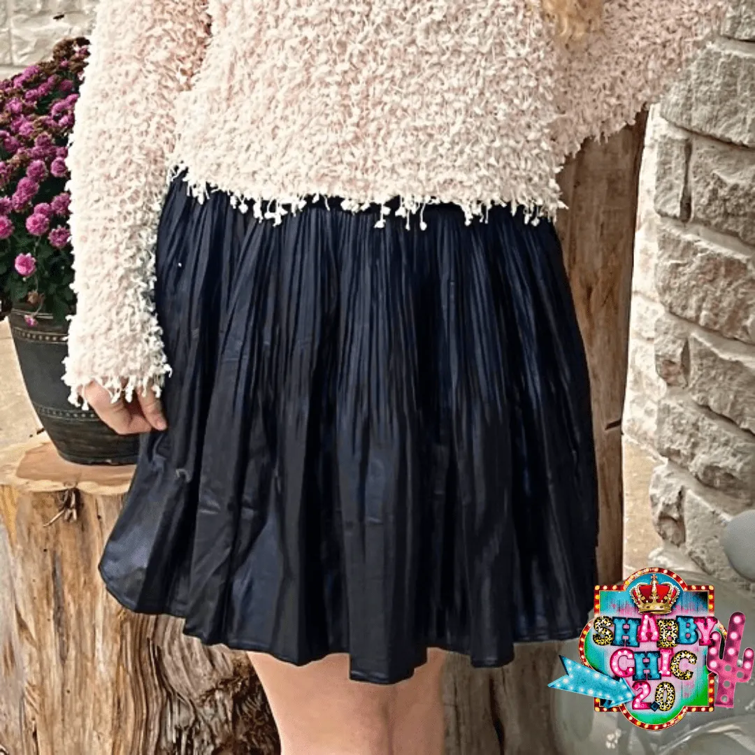 Pleated Mini Skirt - Black