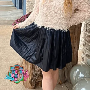 Pleated Mini Skirt - Black