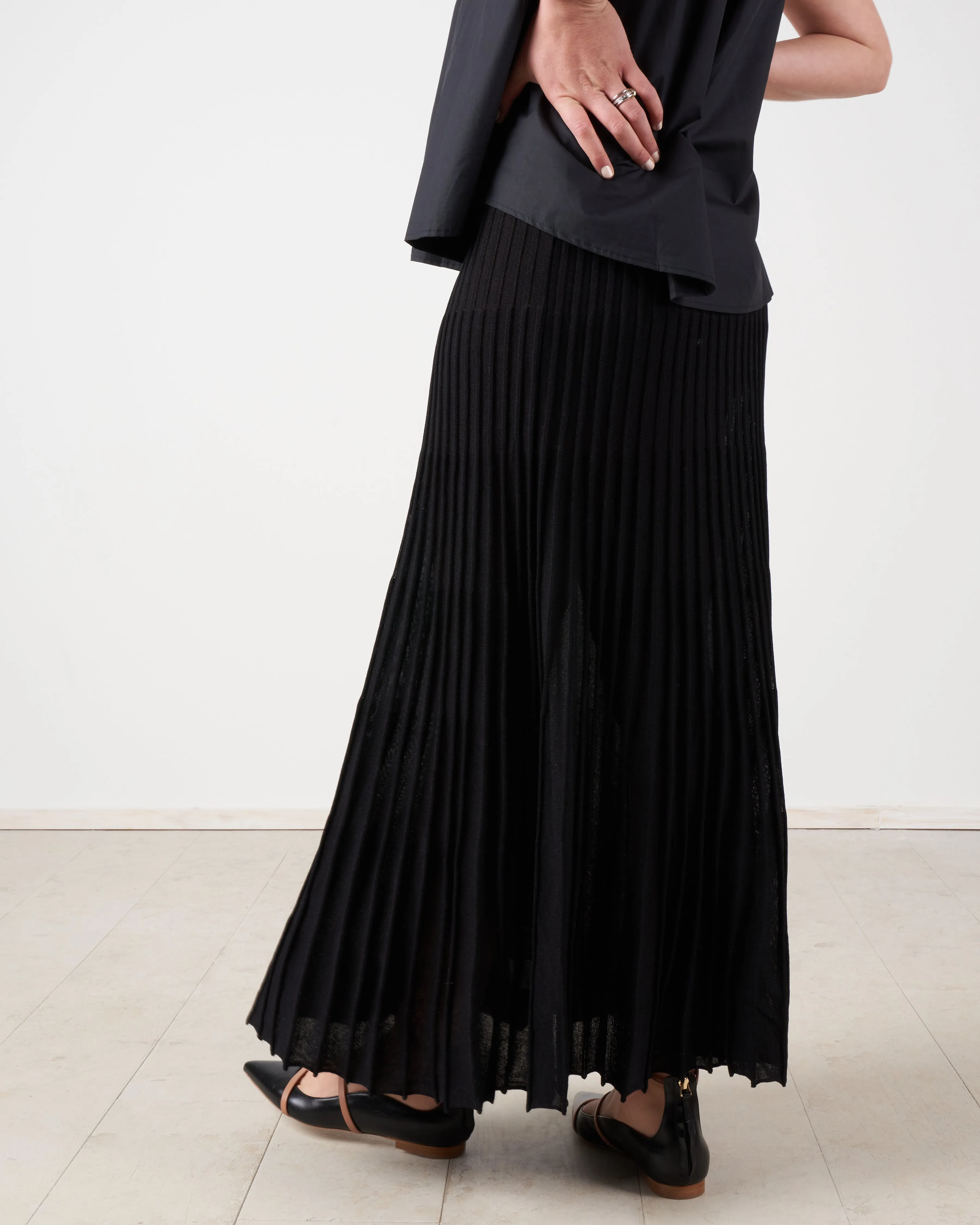 pleated skirt - nero