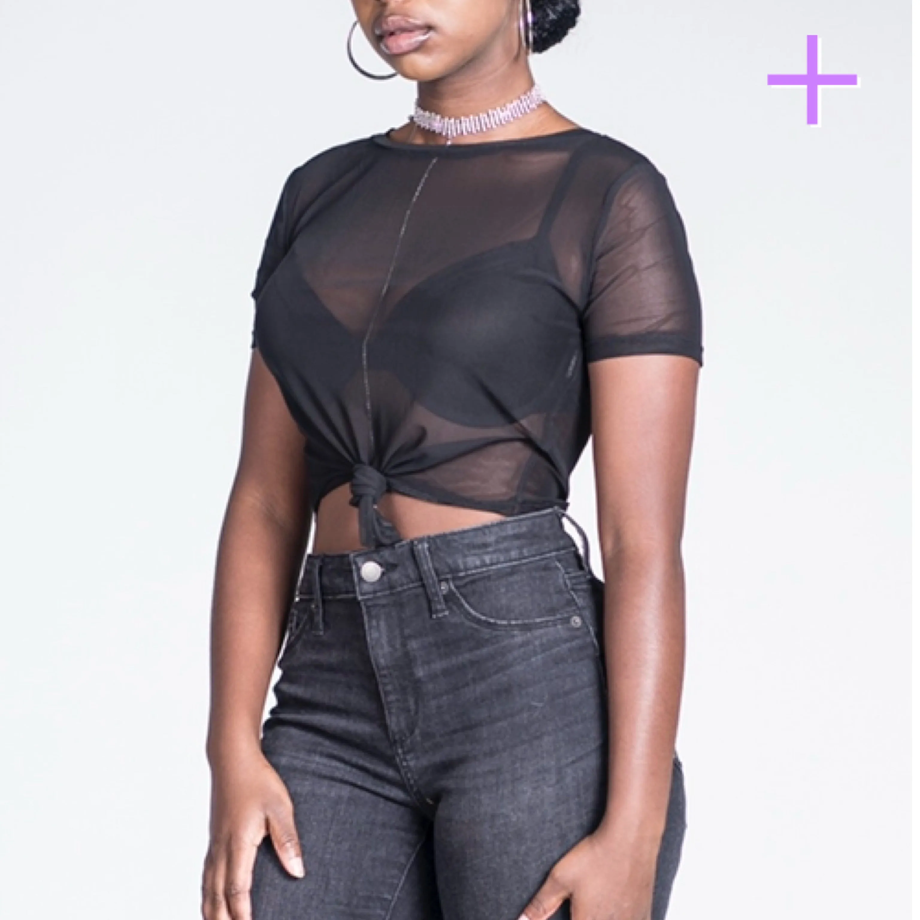 Plus See Thru' Me Crop Top