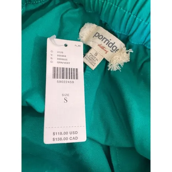 Porridge NWT Iris Green Wrap Tie Mini Mini Skirt Cotton Blend Pockets S