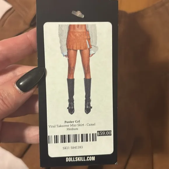 POSTER GRL VIRAL TAKEOVER MINI SKIRT - CAMEL