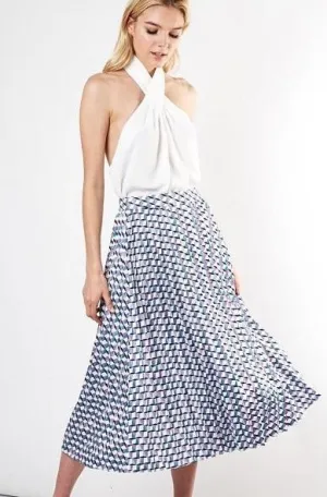 Printed Pleated Skirt