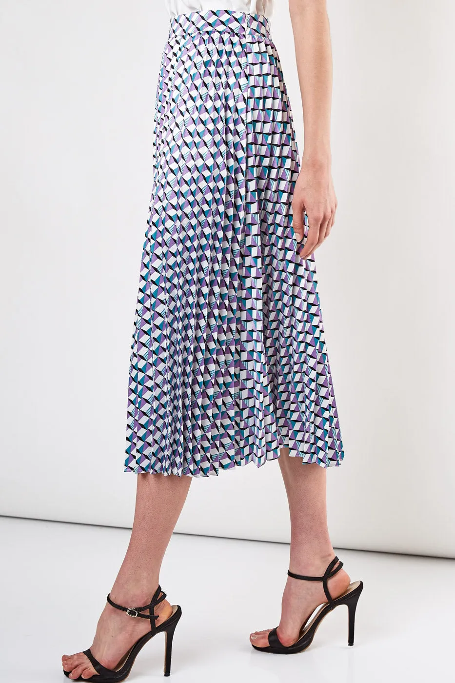 Printed Pleated Skirt