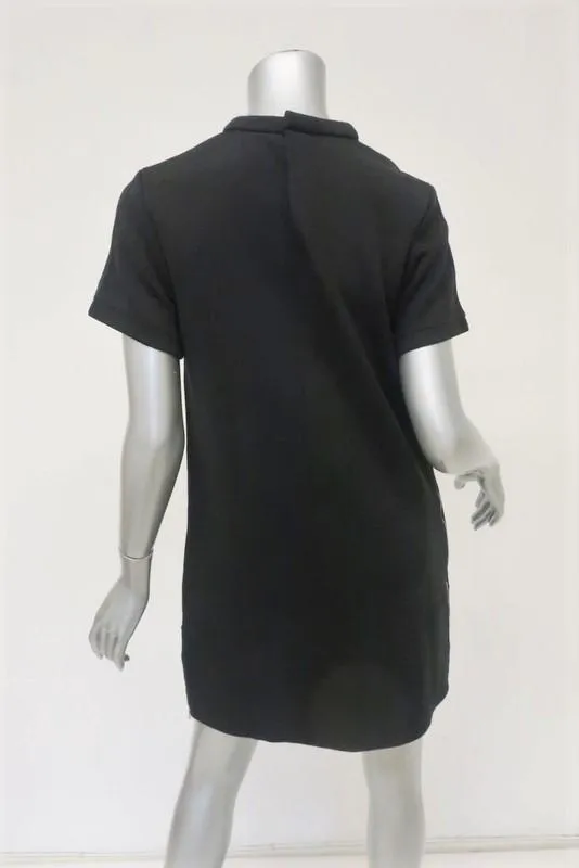 Proenza Schouler T-Shirt Dress Black Cotton Neoprene Size 4 Short Sleeve Mini