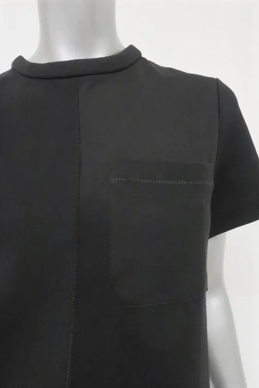 Proenza Schouler T-Shirt Dress Black Cotton Neoprene Size 4 Short Sleeve Mini
