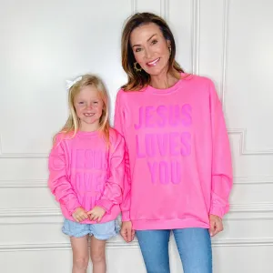 Puff Jesus Loves You Youth Sweatshirt