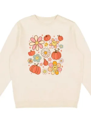 Pumpkin Daisy Doodle Adult Sweatshirt
