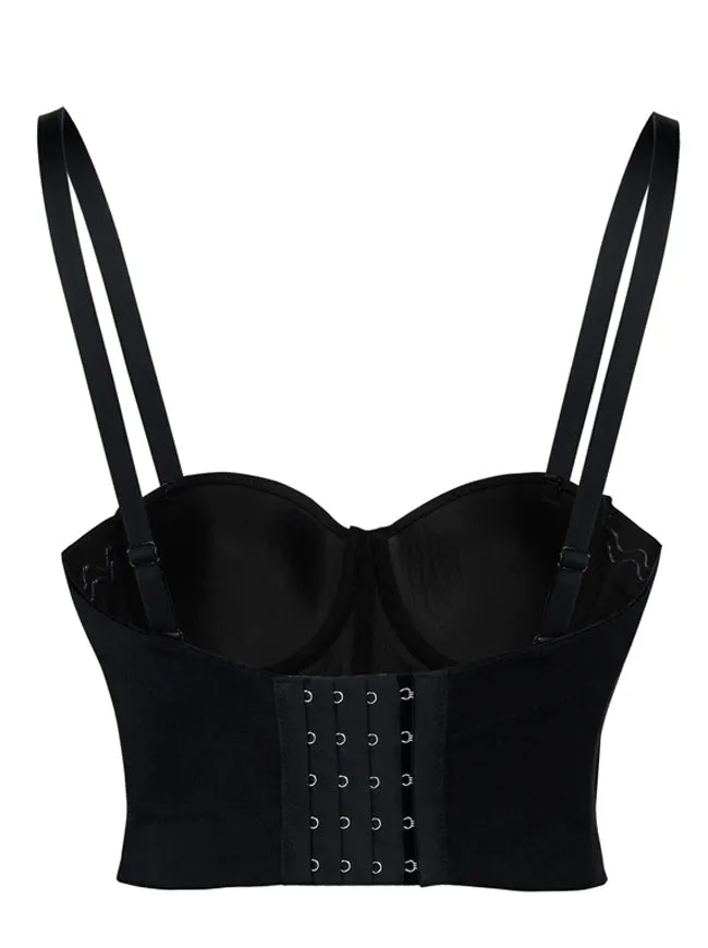 Punk Metallic Stick Clubwear Party Bustier Bra Crop Top
