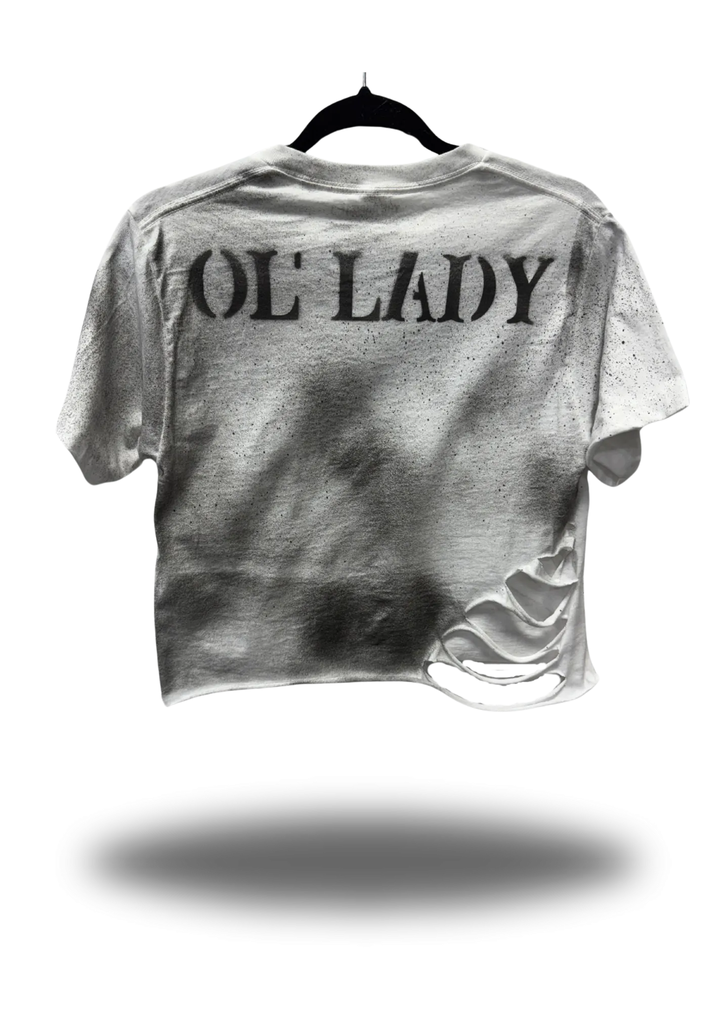 PUNK OL LADY BLACK INK WHITE CROP TOP