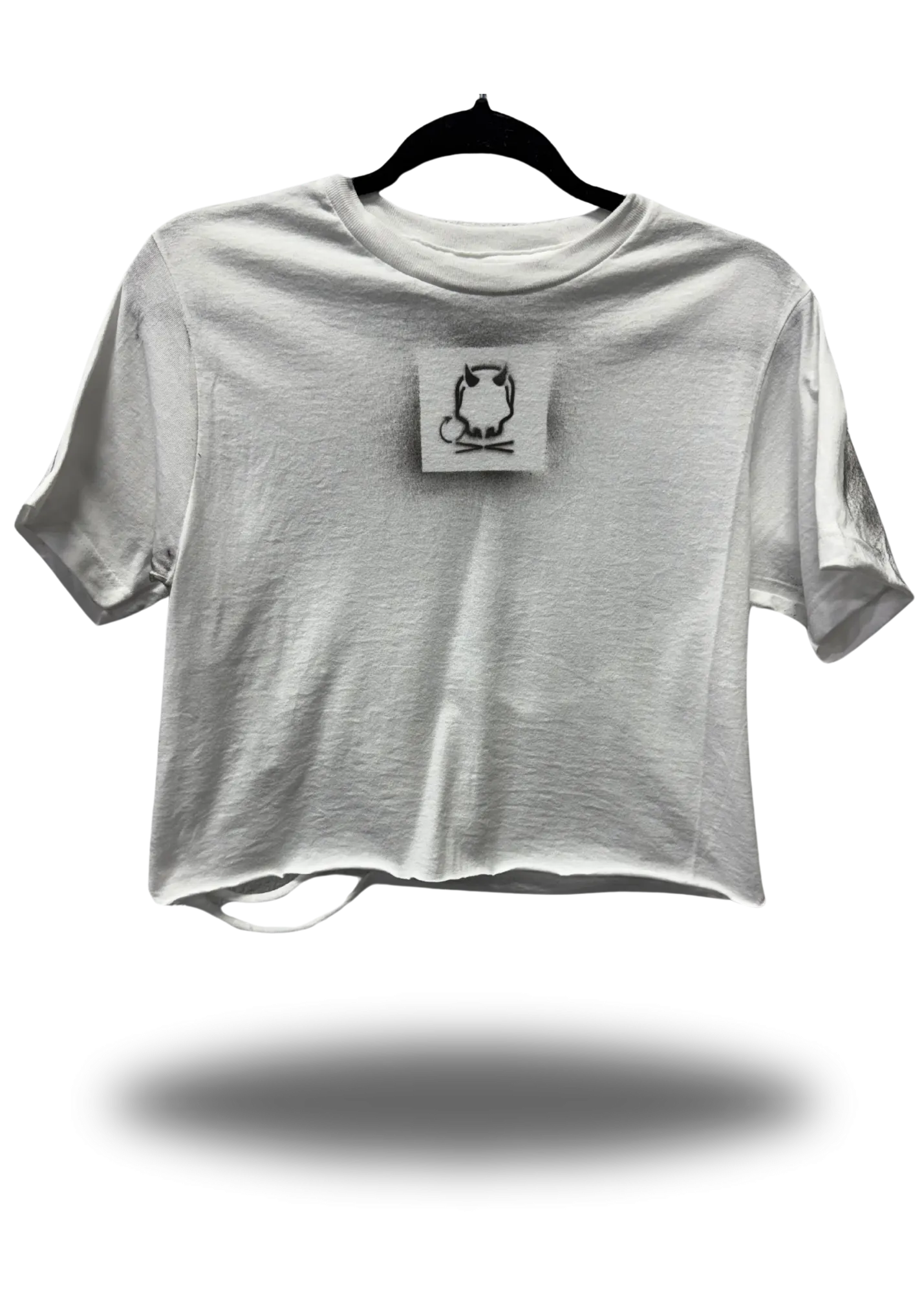 PUNK OL LADY BLACK INK WHITE CROP TOP