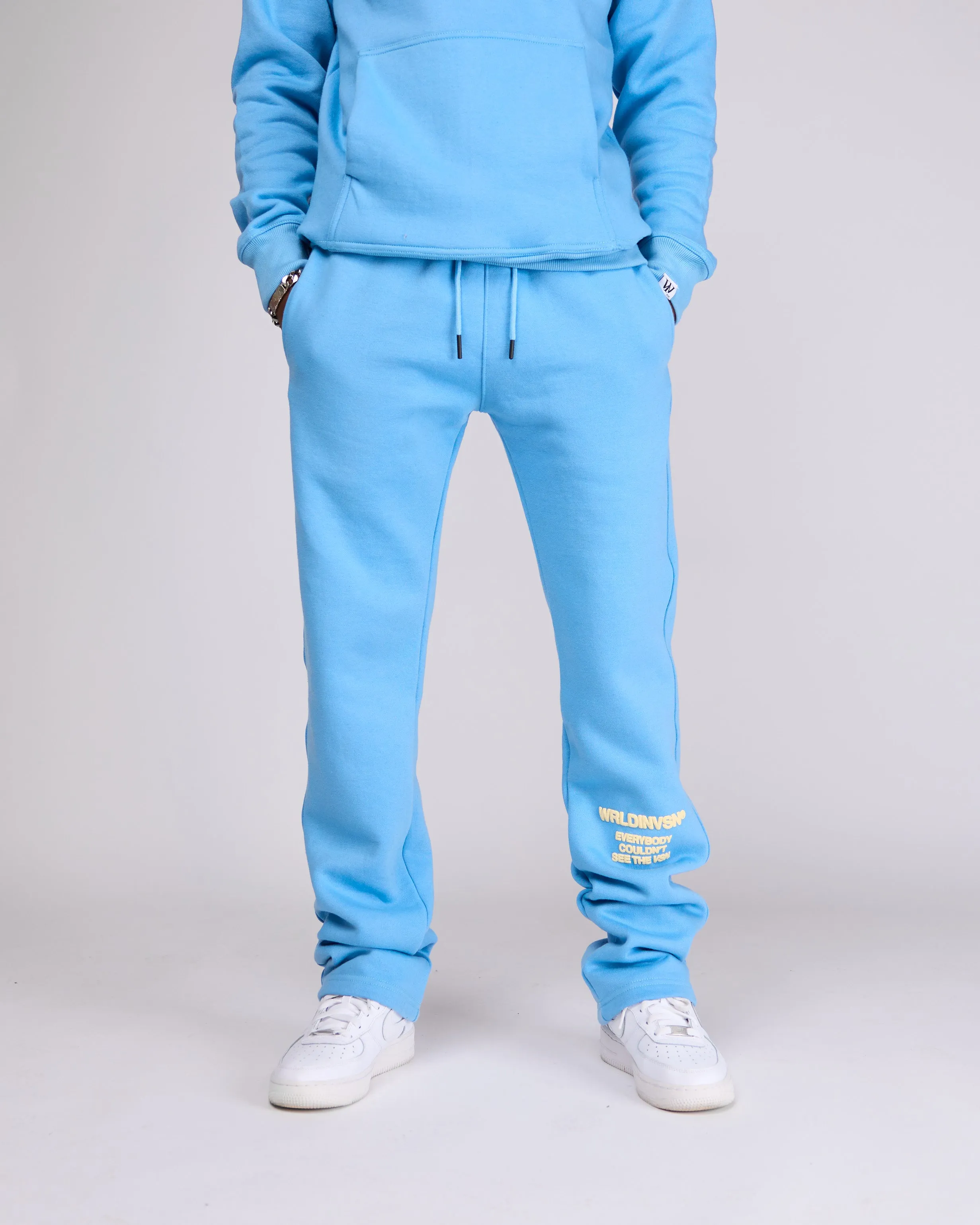 "Couldn't See" Jogger Set (Slate Blue/Cream)